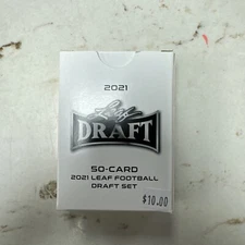 2021 Leaf Football Complete 50 Card Rookie Draft Set -plus 2 Rookie Auto Mystery