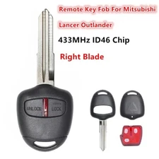 2 Button Remote Key 433MHz ID46 Chip Right Blade For Mitsubishi Lancer Outlander