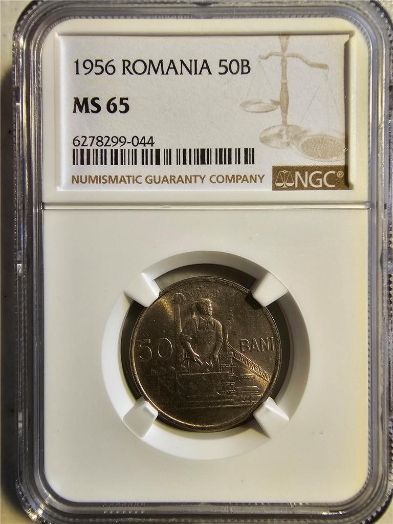 Romania 50 Bani 1956 NGC MS 65