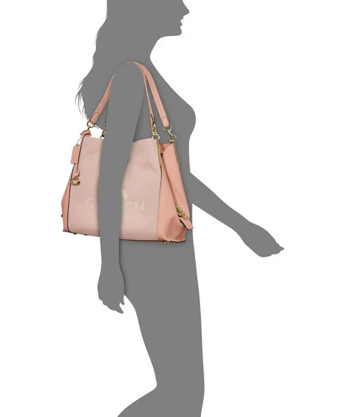 New Coach Horse and Carriage Jacquard Dalton 31 Shoulder Bag faded blush