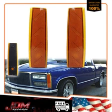 2PCS Amber Lens Front Side Marker Corner Parking Lights For 88-93 GMC Suburban