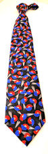 VTG Saville 100% Italian Silk Made in USA- JAG Multicolored Geometric Abstract