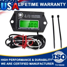 Waterproof Digital Mini Tiny Tachometer Tach Hour Meter Adjustable Job Timer US