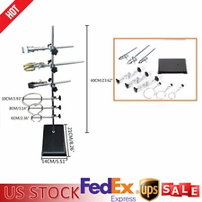 Support Iron Stand  Flask Condenser Clamp Retort Ring + Clip for Chemistry Lab