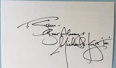 Michael E. Knight Signed / Inscribed 3 X5  Index Card All My Children Tad Martin