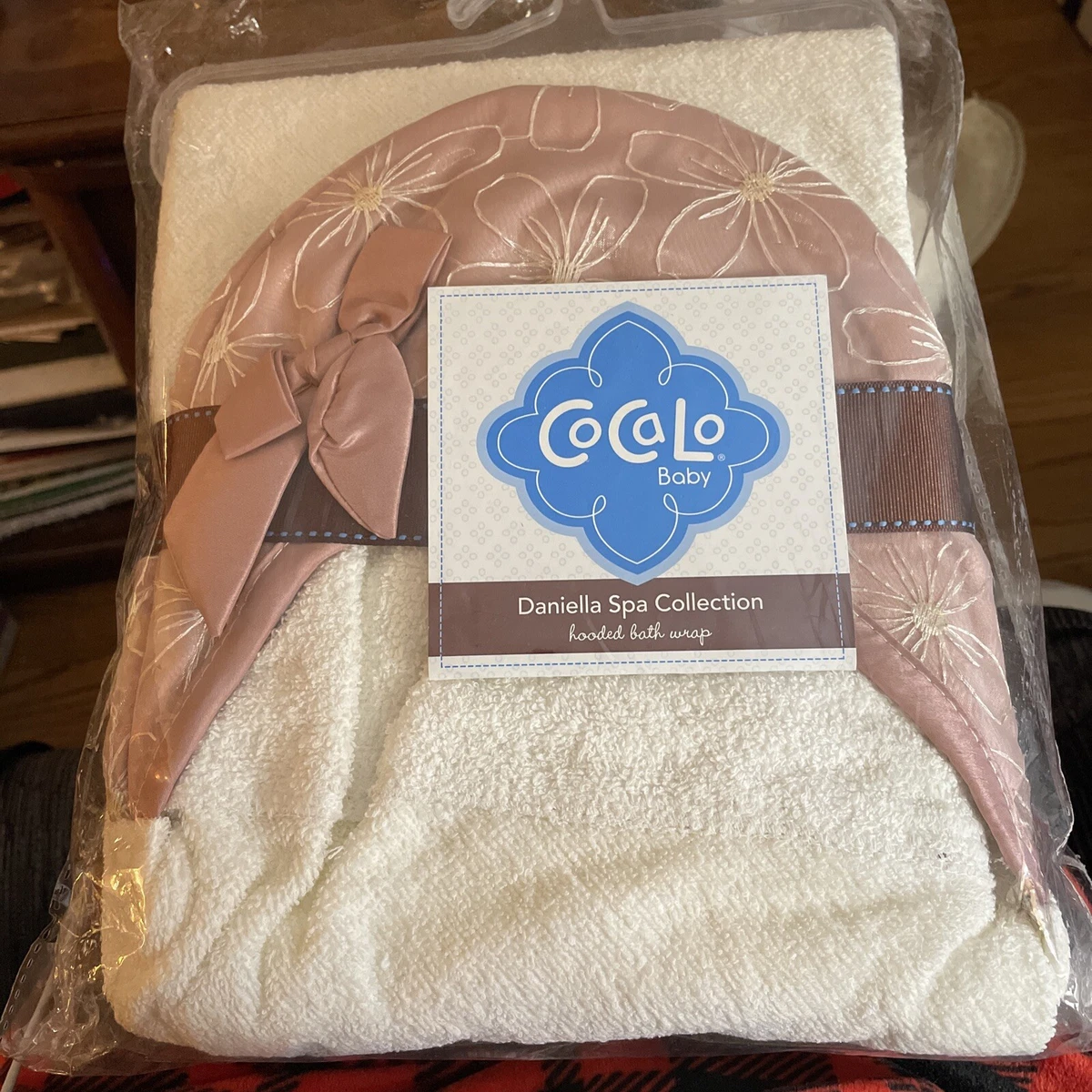 CoCaLo Daniella Spa Collection Soft Cotton Terry Hooded Bath Wrap Brand New