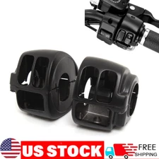 Black Handlebar Switch Housing Covers For Harley Dyna Softail Sportster 883 1200