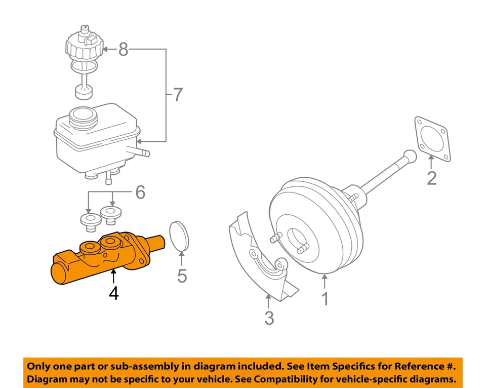 Used Brake Master Cylinder fits: 2004 Audi TT Grade A - Image 3 of 4