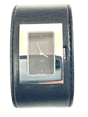 GUCCI 7800L Watch Square Quartz Black Dial Silver Leather | eBay GUCCI 7800L Watch Square Quartz Black Dial Silver Leather | eBay