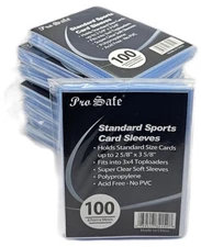 (1000-Count) Pro-Safe Standard Sports Card Sleeves - Fits Toploaders Clear Poly