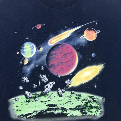 vintage 90s OUTER SPACE SOLAR SYSTEM T-Shirt XL planet science 