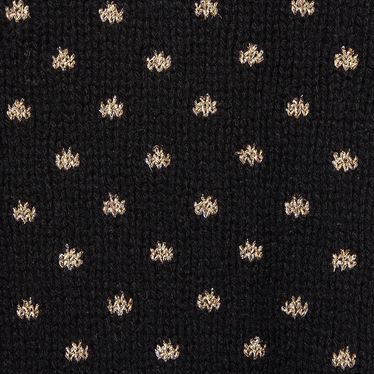 66650 auth CHRISTIAN DIOR black gold cashmere 2018 POLKA DOT V