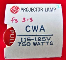 GE CWA 115-125 V -750 W VINTAGE PROJECTOR LAMP NEW IN BOX "I"