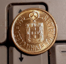 Münze Portugal 5 Escudos 1990, sehr gut erhalten