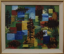 Villy Buus Nielsen 1907-1985, Forest Composition, Dated 1970