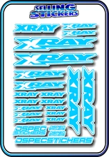 XRAY RC CAR BUGGY STICKER 1/10 1/8 NT1 T4 XB8 RX8 NITRO HUDY ELECTRIC L/BLUE W