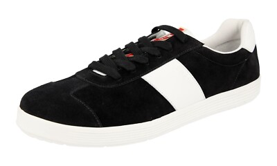 PRADA Wildleder Sneaker - LINEA ROSSA - Schwarz Weiss - NEU -  9 43