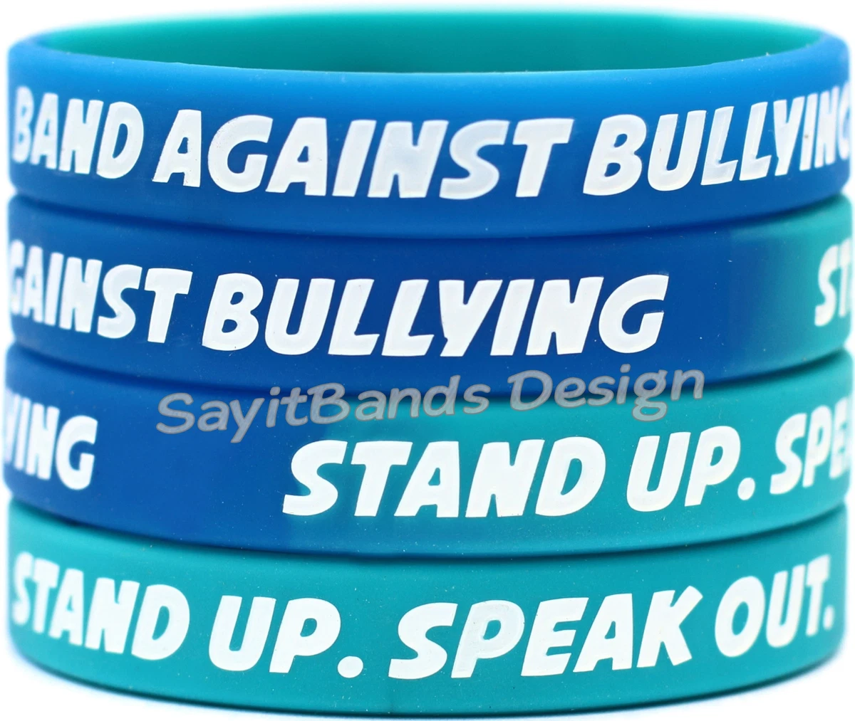 20 Band Against Bullying Bracelets Anti Bully Wristband Debossed