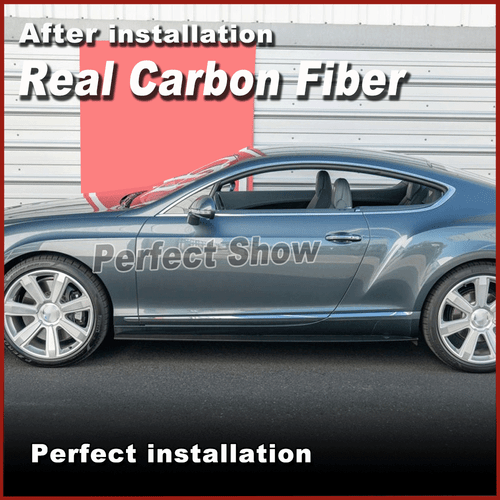 For Bentley Continental Gt 2012-18 REAL Carbon Side Skirt Extension Lip Spoiler - Picture 6 of 13