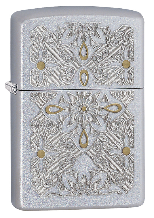 Zippo Windproof Satin Chrome Lighter, Classical Curve, 28457