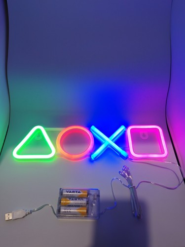 Neon Insegna con Logo Tasti Playstation PS per Stanza Gamer - Imagen 6 de 7