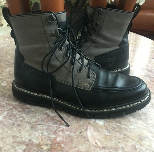 BRITTON HILL MIXED-MEDIA MOC TOE BOOTS 