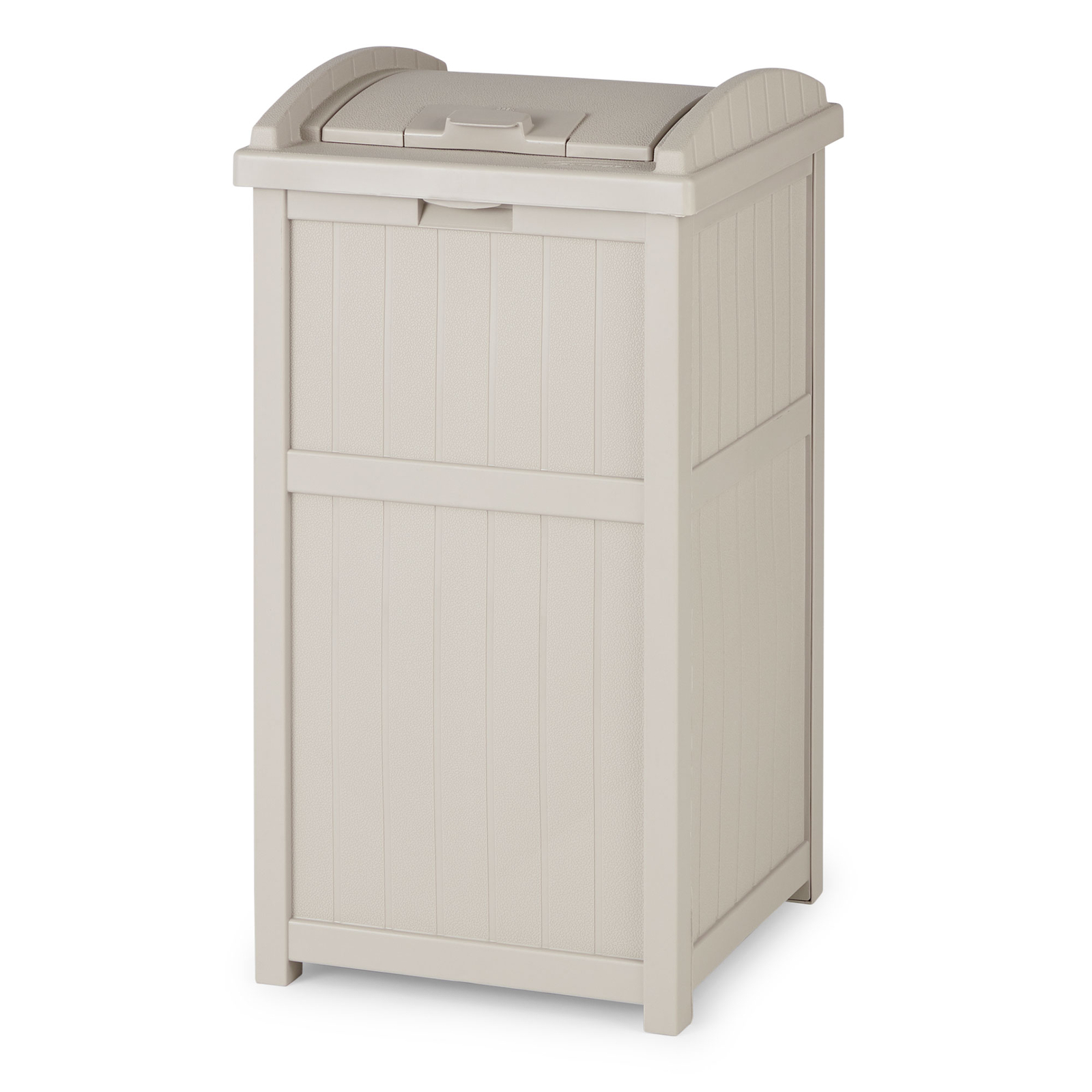 Suncast GH1732 Trash Hideaway 33 Gallon Resin Outdoor Garbage Container, Taupe