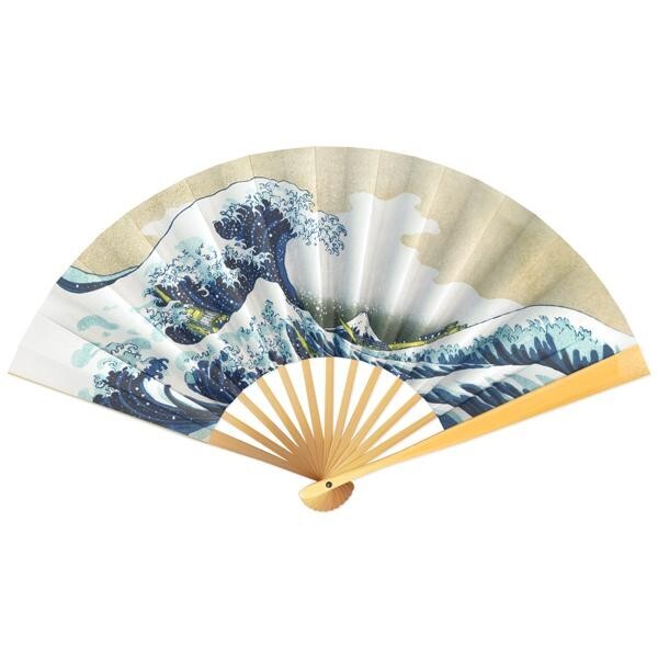 Hokusai Great Wave Folding Fan AL40 Bamboo Sensu Japanese Art