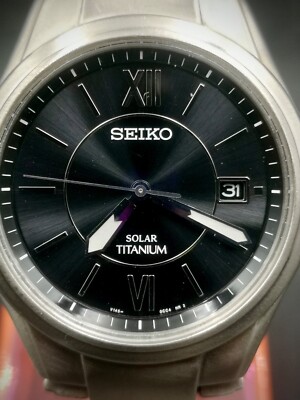 SEIKO SOLAR TITANIUM V145-0BA0 メンズ Vintage Seiko Solar Titanium Men's quartz watch. V145-0BA0. | eBay