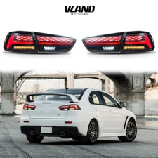 Smoked VLAND LED Tail Lights For 2008-2017 Mitsubishi Lancer & EVO X W/Animation