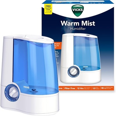 Vicks Warm Mist Humidifier - Air for 1 Count (Pack of 1), White 