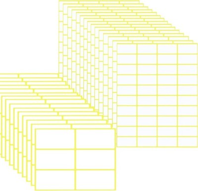 Klebeetiketten Set 690 Stück Matte Oberfläche Standardpapier 38x19 + 50x100 mm