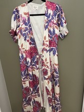 Bohme Wrap Around Midi Dress Woman Size Medium Floral Print
