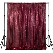 Burgundy 4x6FT Sequin Photo Backdrop Curtain Wedding Birthday Mesh Material