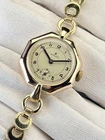 (9K/9ct Gold) Rolex Vintage Lady Art Deco Cocktail Watch 22mm Antique Bracelet
