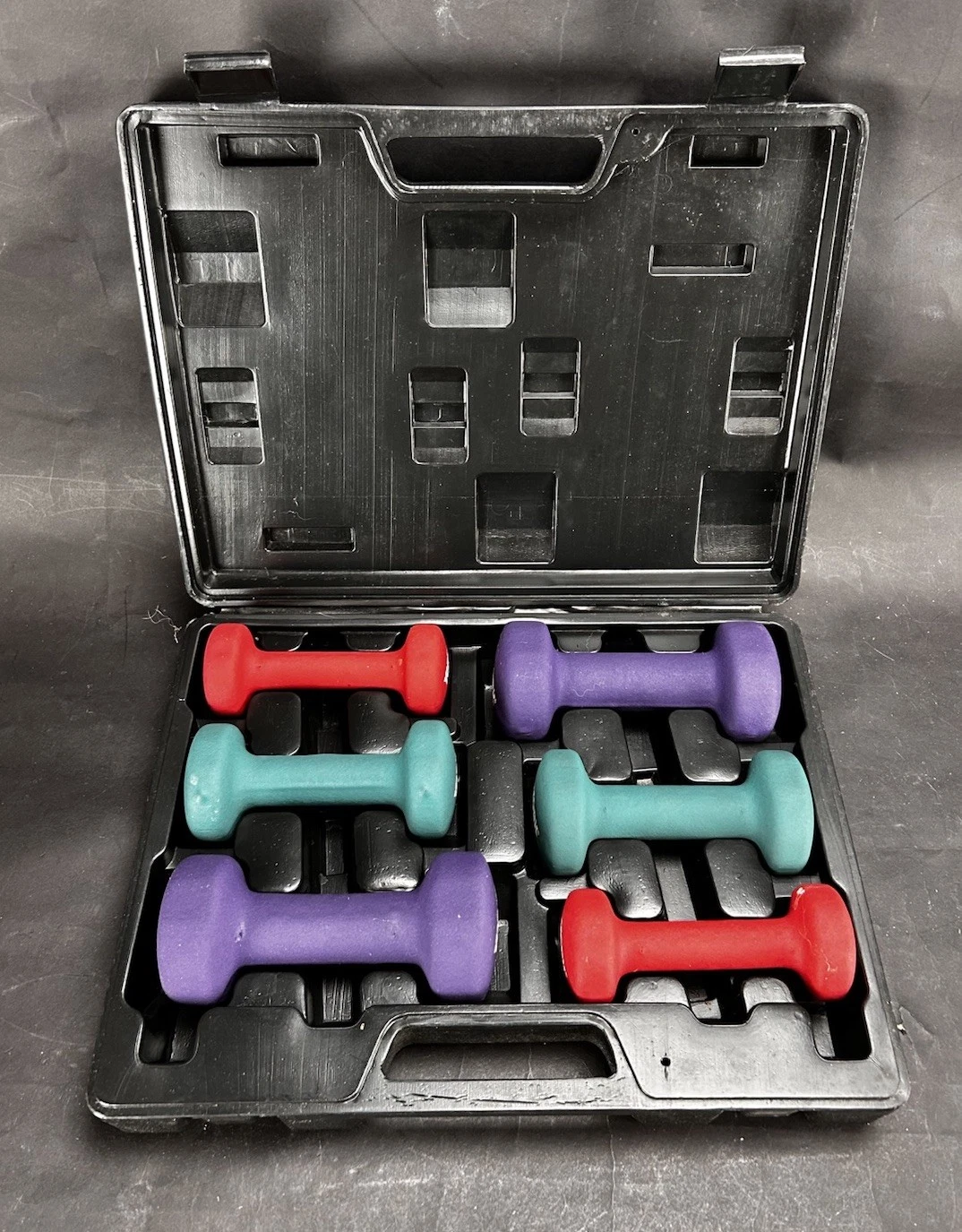 York 20 Lb. Set Of Neoprene-coated Fitbells Dumbbells with Case