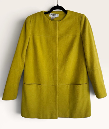 Helene Berman London Wool Cashmere Lantern Coat Women S Chartreuse England