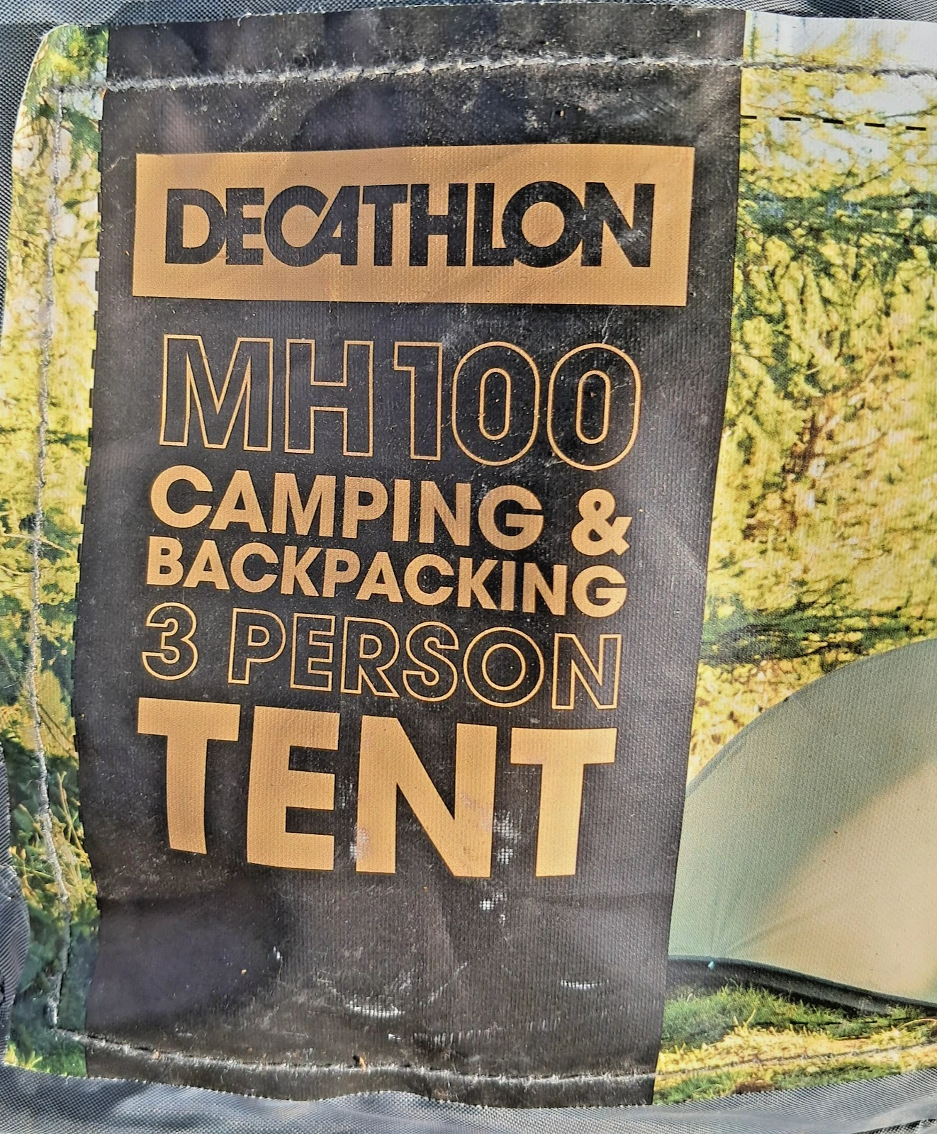 Decathlon MH100 3-Person Waterproof Dome Camping Tent 3-Season 2000mm Gray