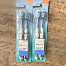 Family Wellness Boldly White Soft Toothbrushes Soft Bristles Multicolor 2 Pack