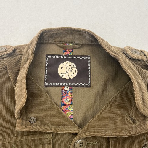 Pretty Green Overshirt Brown Lennon Button Up Corduroy Jacket Shirt Men’s Medium - Picture 5 of 13