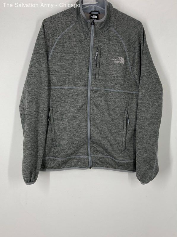 The North Face Mens Gray Heather Long Sleeve Full-Zip Jacket Size Medium