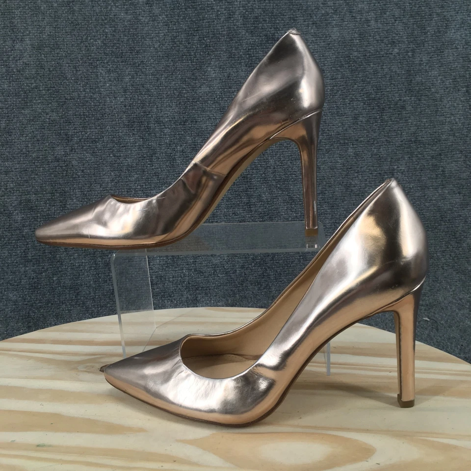 Tacones altos Banana Republic para mujer 10 stiletto sin cordones charol plateado Foto 2 de 4