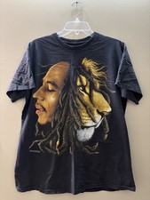Bob Marley Lion Black Shirt Zion Rootswear Reggae Music Tee 2007 Mens Large Dmg