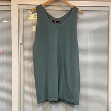 University Wear Mens Tank Top Teal Blue Green 100% Cotton Made in USA Size L