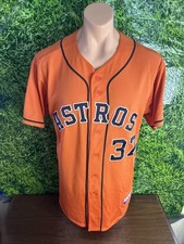 Houston Astros Baseball Pro Cut Worn Nameplate Removed Orange Jersey #37 Size 46