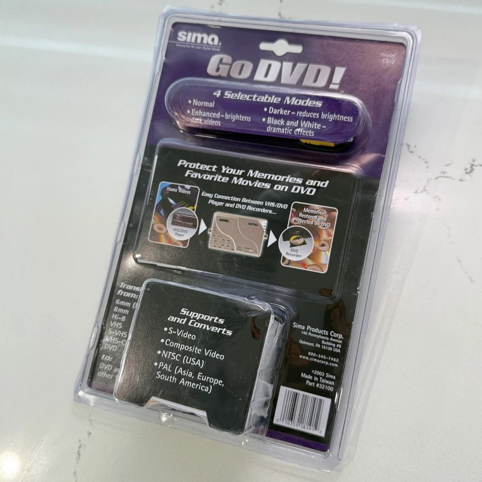 Sima Go DVD CT-2 Digital Video Enhancer and Duplicator NOS Sealed (Silver) NEW - Image 3 of 4