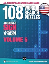 108 Word Search Puzzles with The American Sign Language Alphabet: Vol 5 Stan...