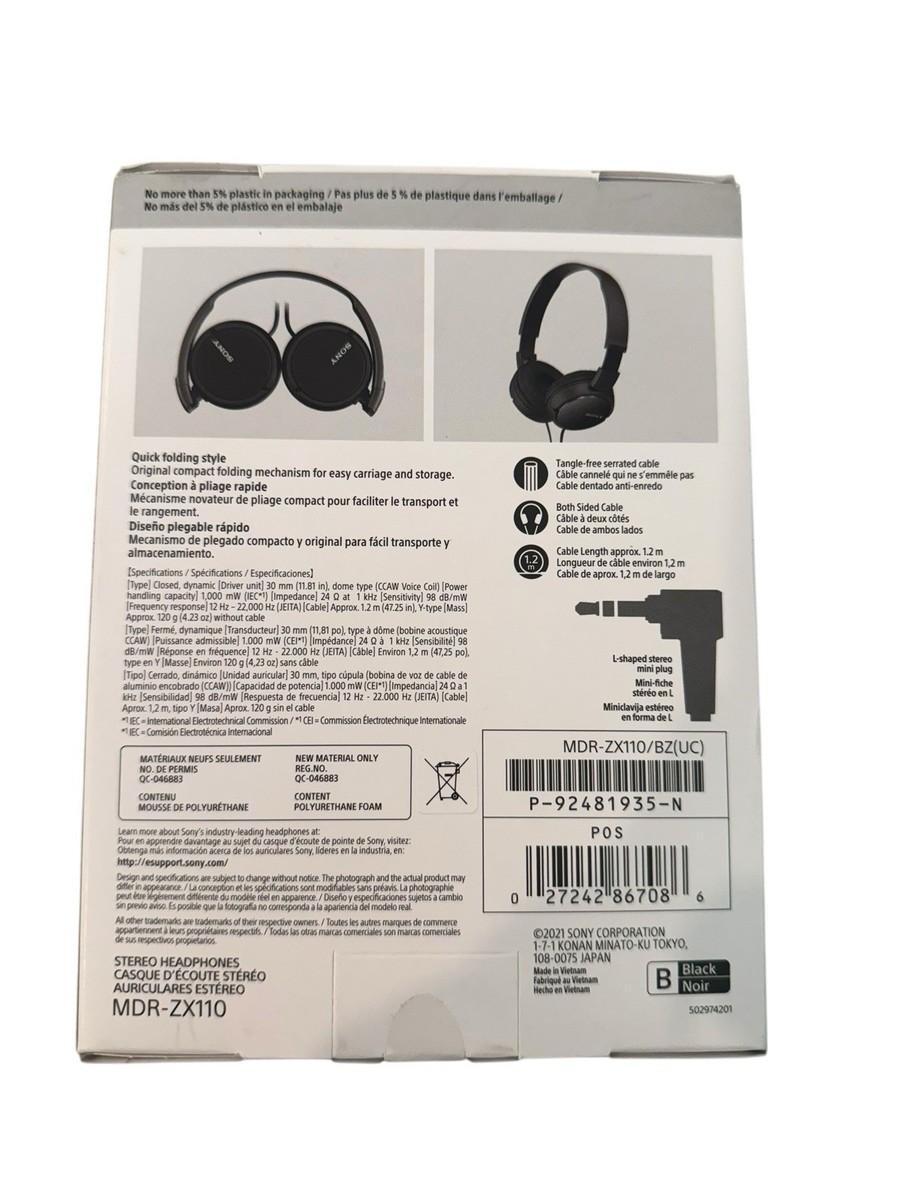 New Sony MDR-ZX110 Monitor Headphones 27242867086| eBay