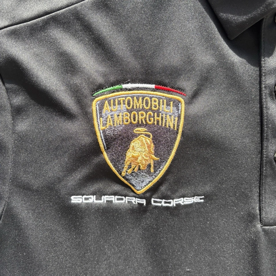 OGIO Lamborghini TPC Racing Polo Shirt XL Black Squadra Corse Embroidered - Image 2 of 4