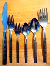 Oneida Profile PHOENIX Stainless (6) Piece Lot Knife-Forks-Spoons Floral Line